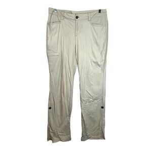 Eddie Bauer Womens Convertible Cargo Hiking Pants Cream 10 Outdoor Gorpcore Y2k